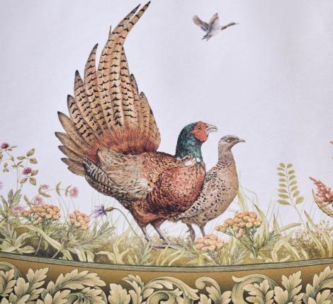 Скатерть круглая с пропиткой SANTALINO "ОХОТА" 150 см, белый