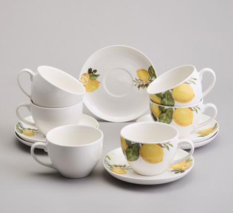 Чайный набор  "ЛЕМОН ТРИ" на 6 персон, 12 предметов (250 мл)