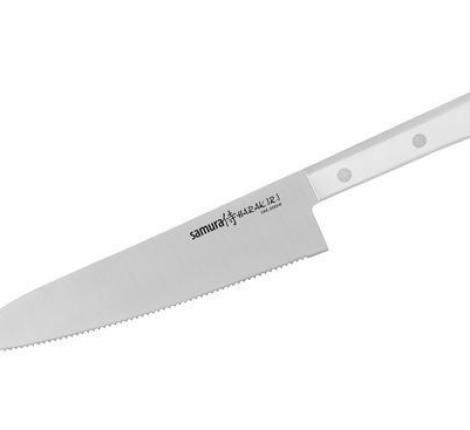 Нож кухонный &quot;Samura HARAKIRI&quot; SHR-0086W/K Шеф серрейтор 208 мм, ABS пластик