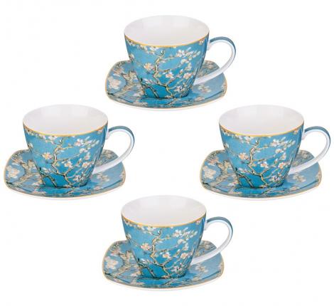 Чайный набор "ЦВЕТУЩИЙ МИНДАЛЬ" (В. ВАН ГОГ) на 4 персоны, 8 предметов (250 мл)