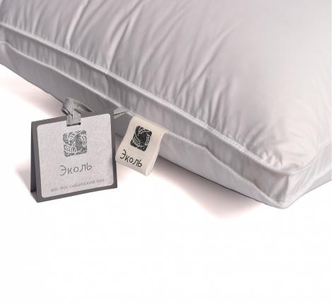 Подушка пуховая с бортом «Эколь NORD» белый пух, 50х70