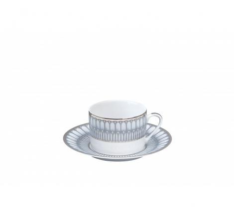 Чайная пара "ARCADES GRIS PLATINE" 160 мл, лиможский фарфор
