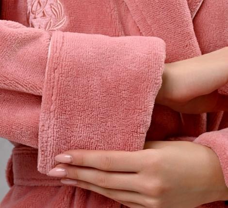 Халат женский трига шалька "AMBIELLA A-1295" сухая роза, 2XL