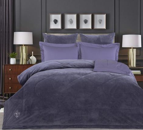 Постельное белье с одеялом "Kazanov.A." Lindor Premium (аметист платина) Велюр/Egypt Cotton, Семейный
