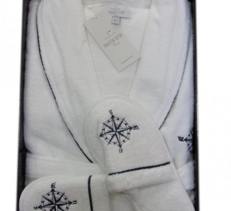 Халат мужской махровый Maison D'or "MARINE CLUB" белый, XL(50)/2XL(52)