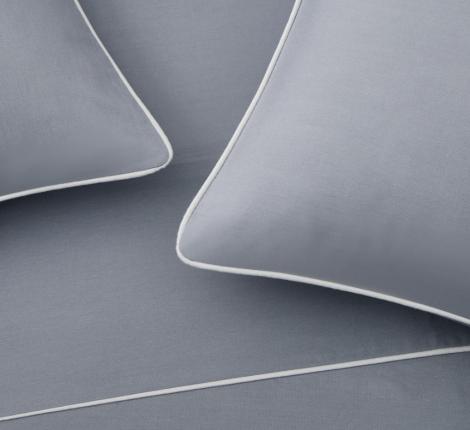 Постельное бельё "KARTEKS" сатин однотонный с кантом HK-04 (серый), Евро