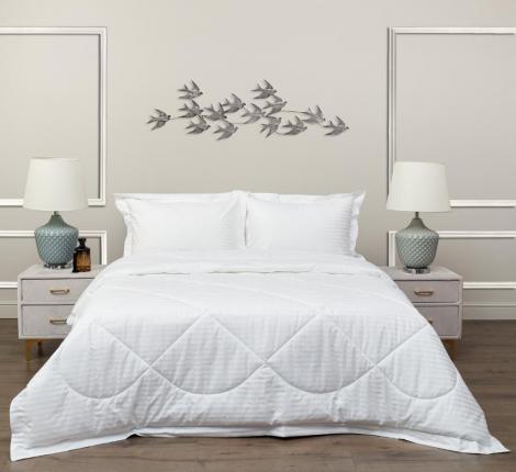 Постельное белье с одеялом "Sofi de Marko" Федерико (белый) Страйп Сатин, Евро