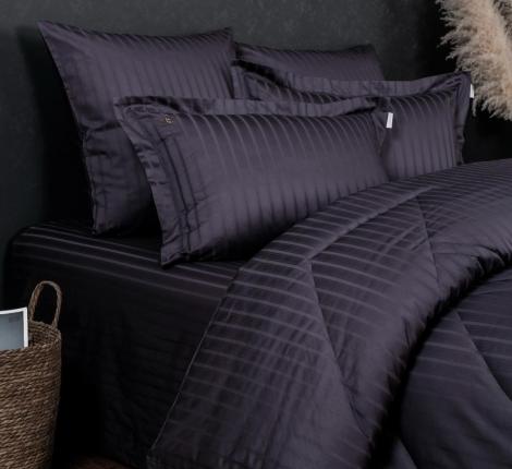 Постельное белье "Kazanov.A." Stripe Le-Man (графит сапфир) Страйп Сатин, Евро