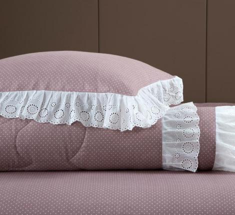 Постельное бельё с одеялом "Kazanov.A." Писели (пыльная роза жемчуг) Сатин, Евро