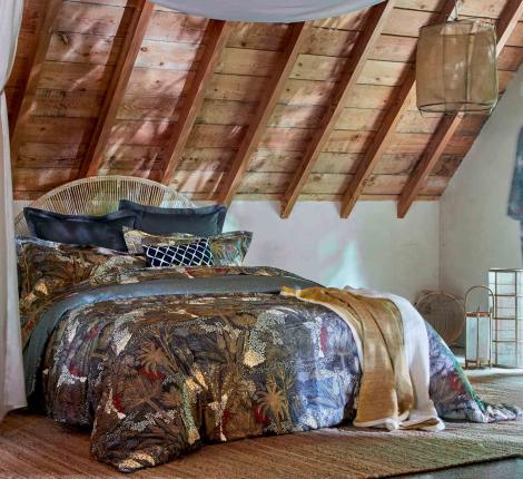 Постельное бельё "Blanc des Vosges" JARDINS DE BABYLONE INDIGO Сатин ДеЛюкс, Евро