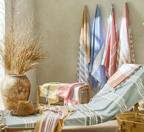 Пляжное полотенце "Blanc des Vosges" LITTORAL BOIS DE ROSE, 100х180