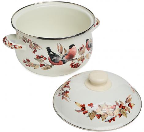 Кастрюля эмалированная с крышкой "СНЕГИРИ" 934-747, 2.8 л