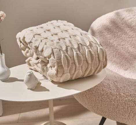 Плед c 3D эффектом Luxberry "BUBBLES" 120х170, молочный