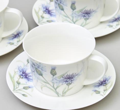 Чайный набор "ВАСИЛЬКИ" 760-840 на 6 персон, 12 предметов (250 мл)