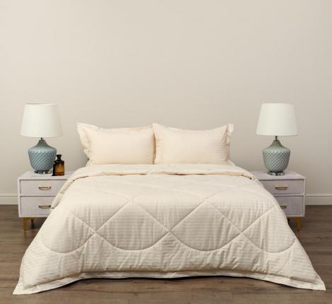 Постельное белье с одеялом "Sofi de Marko" Федерико (кремовый) Страйп Сатин, Семейный