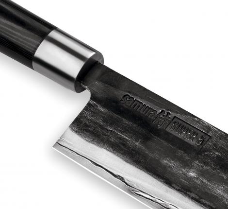 Нож кухонный &quot;Samura SUPER 5&quot; Накири 171 мм, гвоздичное масло, салфетка