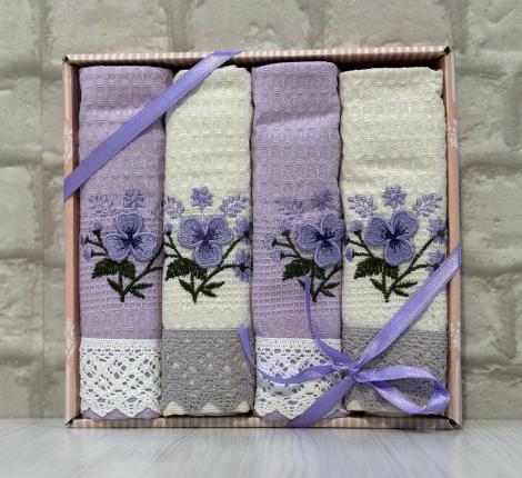 Набор вафельных салфеток "EFOR" (40х60-2шт.) SOFIA DANTELLI, лиловый