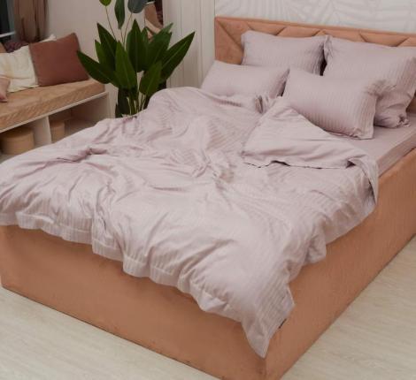 Постельное белье "Sofi de Marko" Моне (пепел лиловый) Страйп Сатин, Евро (50х70-2шт.)