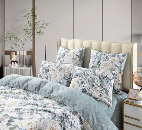 Постельное белье "Sofi de Marko" Монпелье (зеленый) Сатин, Евро