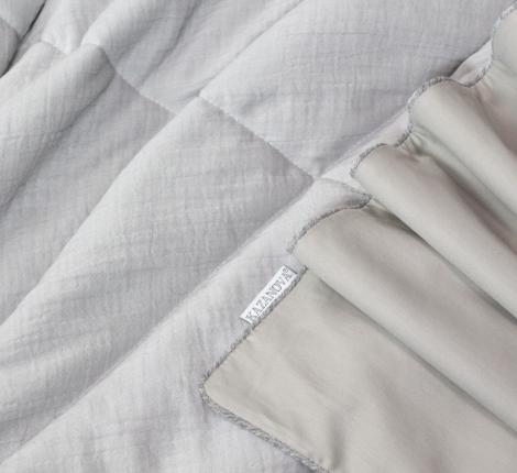 Постельное белье с одеялом "Kazanov.A." Muslin&Satin Solid color (серебрети бежевый), Евро