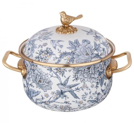 Кастрюля эмалированная с крышкой "ROYAL GARDEN" 950-671, 2,1 л