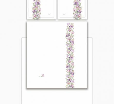 Постельное бельё "Lefard" IRISES (белый) Сатин ДеЛюкс, Евро