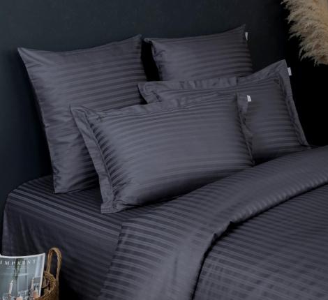 Постельное белье "Kazanov.A." Stripe Royal (графит) Страйп Сатин, Евро