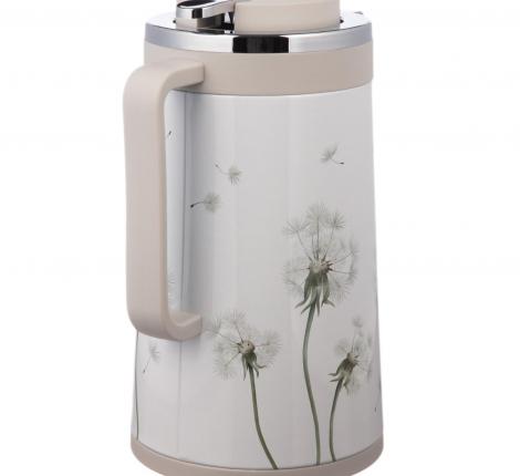 Термос со стеклянной крышкой (с клапаном) AGNESS "DANDELION", 950 мл