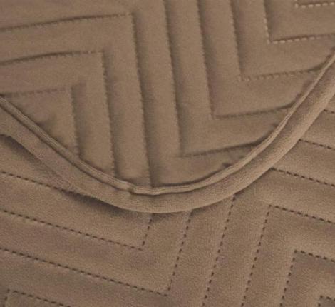 Покрывало из бархата "KARTEKS" 02, 240х260 (50х70-2 шт), коричневый