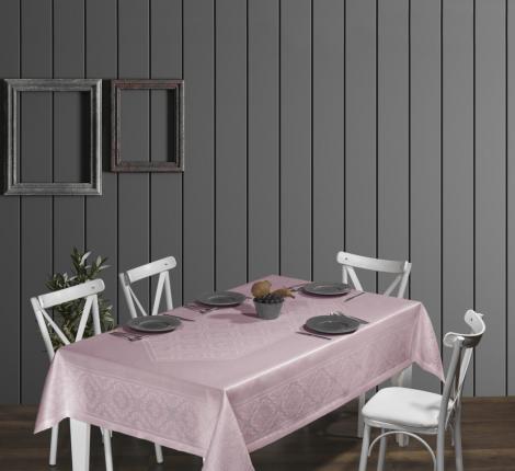 Скатерть "DO&CO" броде жаккард 160х220 ROMA, пудра