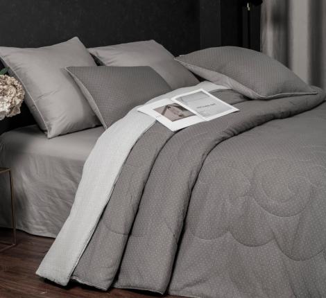 Постельное белье с одеялом "Kazanov.A." Хаят (платина бежевый) Муслин, 1,5 спальный