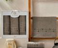 Комплект махровых полотенец &quot;TWO DOLPHINS&quot; (50x90/2)(70х140/1) 3 шт. MARI, серый