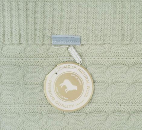 Плед вязаный "Sofi de Marko" Джовани (морская волна), 160х220