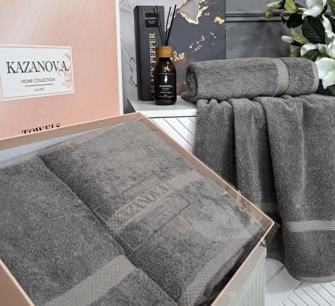 Комплект махровых полотенец "Kazanov.A." Memfis (графит), 50х90+70х140