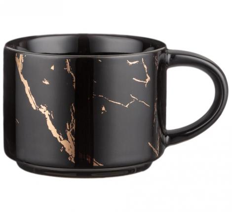 Набор кружек на металлической подставке 4 штуки "FANTASY", 300 мл (чёрный)