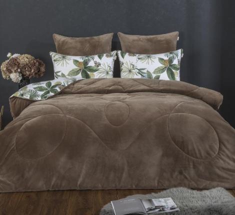 Постельное белье с одеялом "Kazanov.A." Мале (бежевый жемчуг) Велюр/Egypt Cotton, Евро