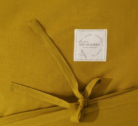 Постельное белье "Sofi de Marko" Аредель (горчичный) Лён, 1,5 спальный