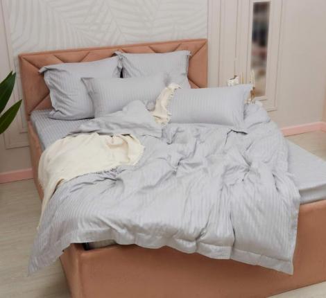 Постельное белье "Sofi de Marko" Моне (серый) Страйп Сатин, 1,5 спальный