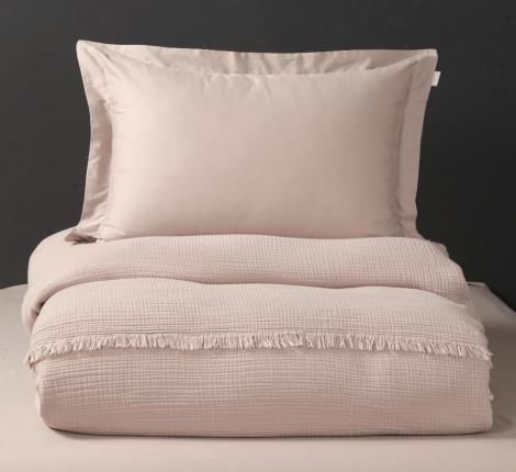 Постельное белье с покрывалом "Kazanov.A." Stonewash Muslin (латте) Муслин, Евро
