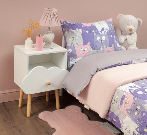 Постельное белье "Siberia" Котята (сиреневый) Ранфорс, 1,5 спальный
