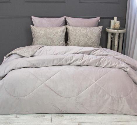 Постельное белье с одеялом "Kazanov.A." Маура (бежевый жемчуг) Велюр/Egypt Cotton, Евро