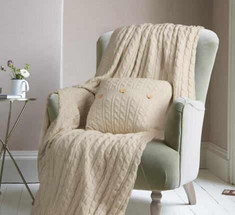 Плед вязаный "Sofi de Marko" Джовани (бежевый), 220х240