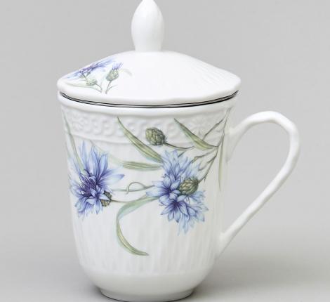 Кружка заварочная "ВАСИЛЬКИ" с крышкой и ситом, 350 мл