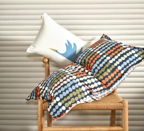 Постельное бельё "Blanc des Vosges" DOTS BLEU перкаль, 1.5 спальный