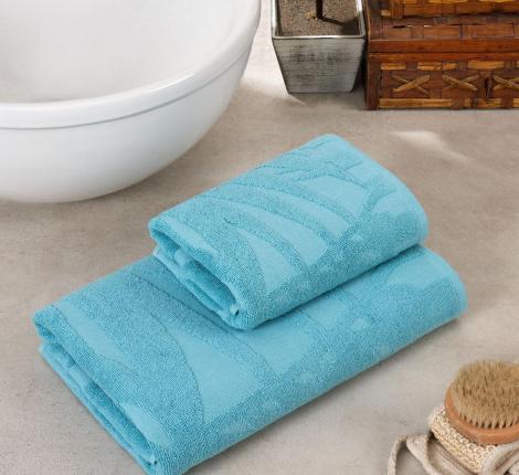 Комплект махровых полотенец "METEOR" (50x90/70х140) 2 шт. PATAYA, бирюзовый