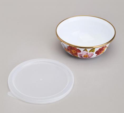 Набор эмалированных мисок 3 шт. с крышкой "ФЛАНДРИЯ", 6 предметов