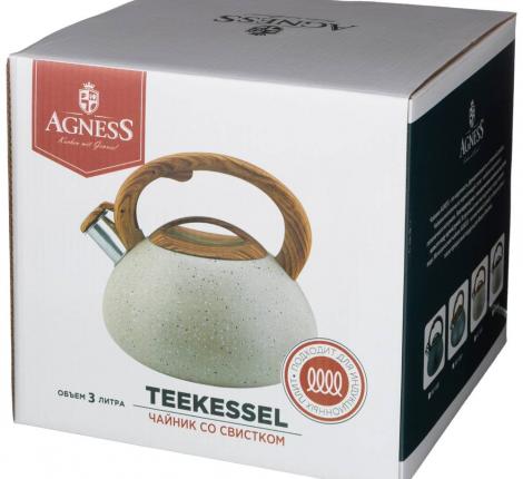 Чайник со свистком "AGNESS" 907-082, 3,0 л