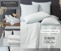 Постельное белье с одеялом "Kazanov.A." Stripe Muslin (голубое серебро), Евро