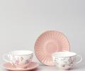 Чайный набор "ВРЕМЕНА ГОДА" на 2 персоны, 4 предметов (250 мл), розовый