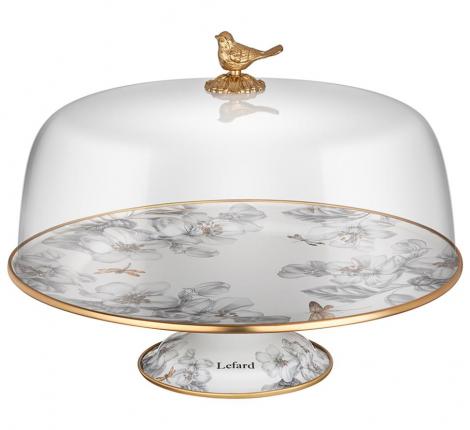 Тортовница с крышкой "ЯБЛОНЕВЫЙ САД" 950-741, диаметр 30 см